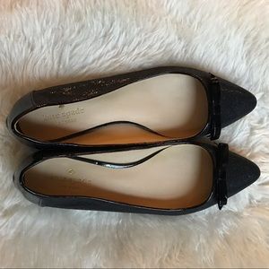 Kate Spade Black Sparkly Pointed flats
